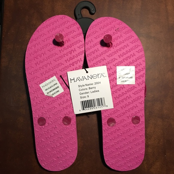 NWT Havanera Flip flops, pink floral - Picture 2 of 2